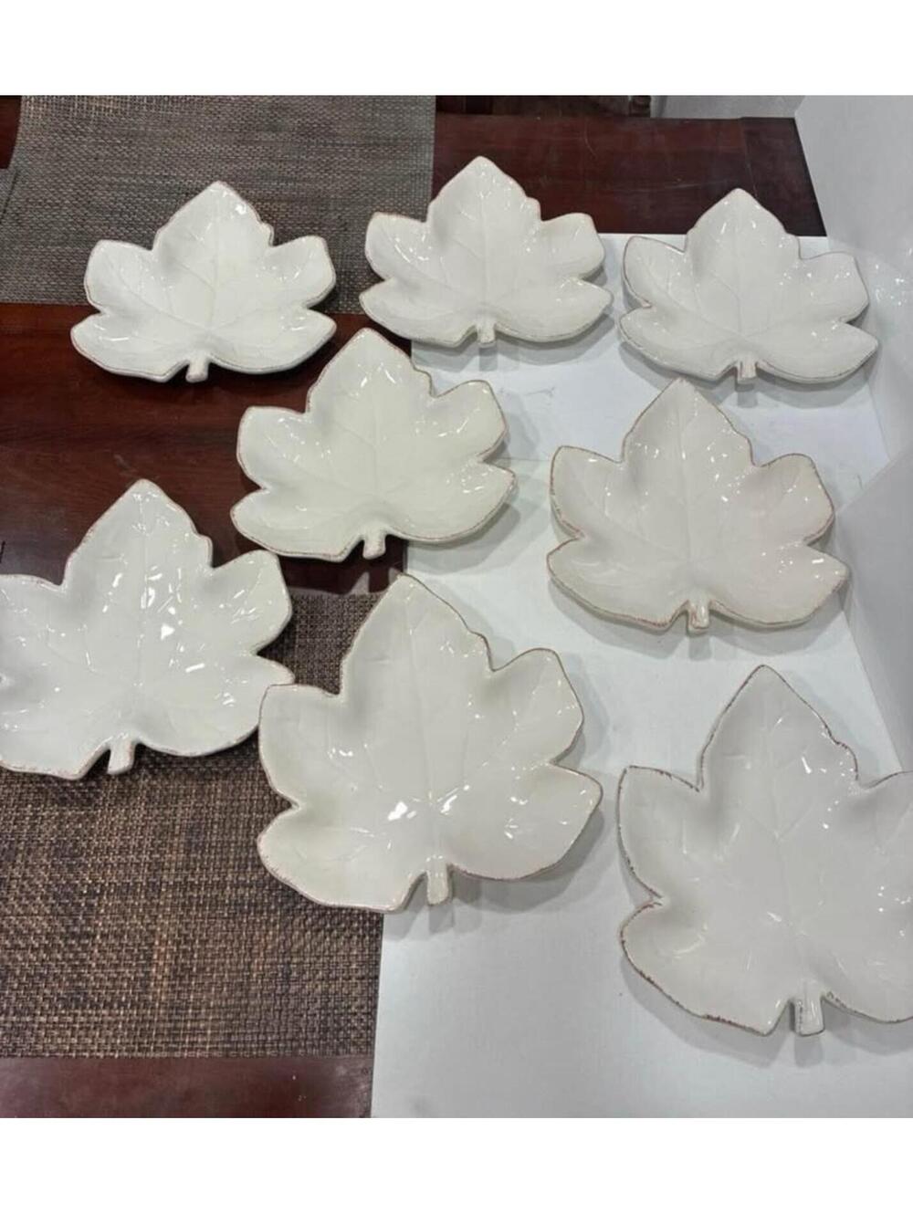 Mikasa Countryside Harvest ceramic leaf dishes set of 8